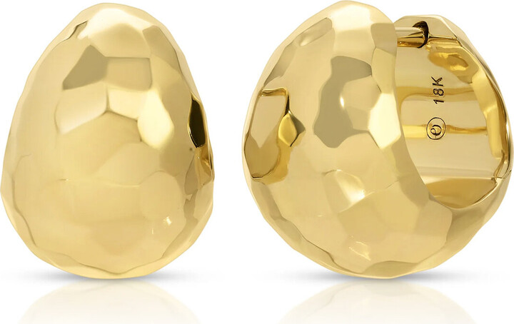 Octavia Elizabeth Poppy Micro 18K Yellow Gold Hoop Earrings