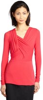 Thumbnail for your product : Bailey 44 hot pink long sleeve crossed front stretch knit top