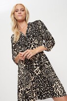 Thumbnail for your product : Dorothy Perkins Womens Mixed Animal Print Mini ¾ Sleeve Shirt Dress