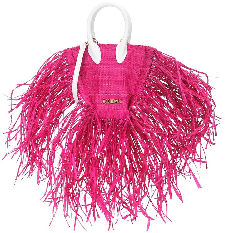jacquemus le petit baci raffia tote