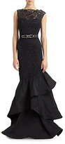 Thumbnail for your product : Lace-Trimmed Taffeta Gown