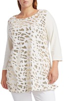 Thumbnail for your product : Joan Vass, Plus Size Sequin Leopard Print Tunic