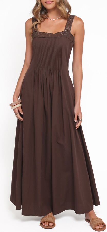 Petal & Pup Alandra Pintuck Pleat Cotton Maxi Dress