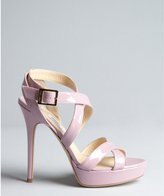 Thumbnail for your product : Jimmy Choo lotus pink patent leather 'Vamp' crisscross platform sandals