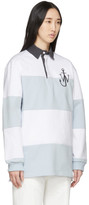 Thumbnail for your product : J.W.Anderson Blue and White Polo Rugby Polo