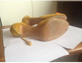 Thumbnail for your product : Christian Dior Yellow Velvet Heels