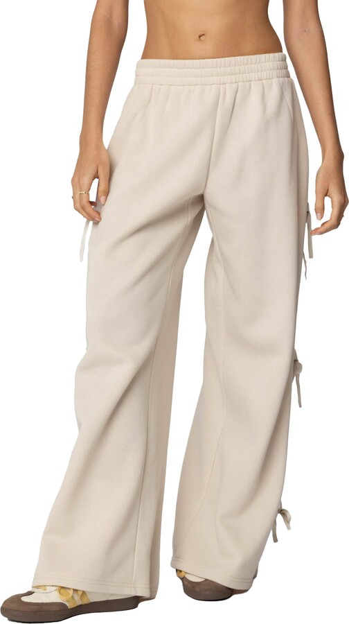 EDIKTED Claudette Bow Wide Leg Sweatpants