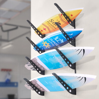 Arlmont & Co. Surfboard Wall Mount 4 Tiers Horizontal Surfboard Rack for Storage Display