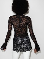 Thumbnail for your product : Paco Rabanne Floral Lace Semi-Sheer Blouse