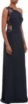 Thumbnail for your product : Monique Lhuillier One-Shoulder Lace & Satin Gown