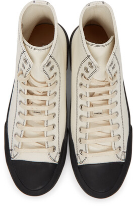 Jil Sander Off-White Canvas High-Top Sneakers