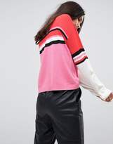 Thumbnail for your product : ASOS DESIGN Sweater with Crew Neck in Color Block Stripe