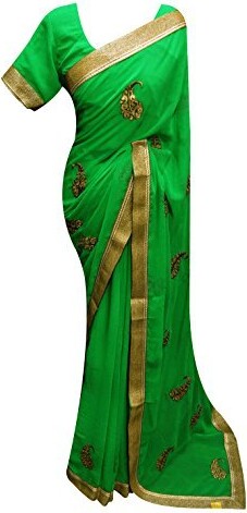 Desi Sarees Women Indian Traditional Fancy Border Saree 7212 Bright
