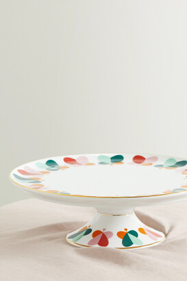 La DoubleJ Gold-plated Porcelain Cake Stand - White