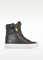 Thumbnail for your product : Giuseppe Zanotti Black Leather and Crystals Sneaker
