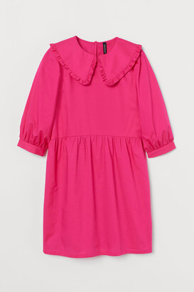 H☀M Collared Poplin Dress - Pink ...