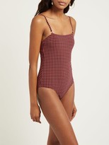 Thumbnail for your product : Belize - Luca Square-neck Gingham Swimsuit - Pink Multi
