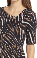Thumbnail for your product : Connected Apparel Ruched Faux Wrap Dress
