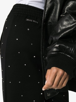Miu Miu crystal-embellished track pants