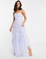 Thumbnail for your product : Needle & Thread Caroline maxi dress with ruffles in blue gingham
