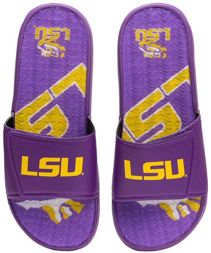 Men's Foco Lsu Tigers Wordmark Gel Slide Purple Sandals - ShopStyle