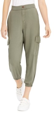 belted drapey joggers