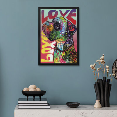 Dakota Fields Boxer Love Premium Framed Poster by Dean Russo