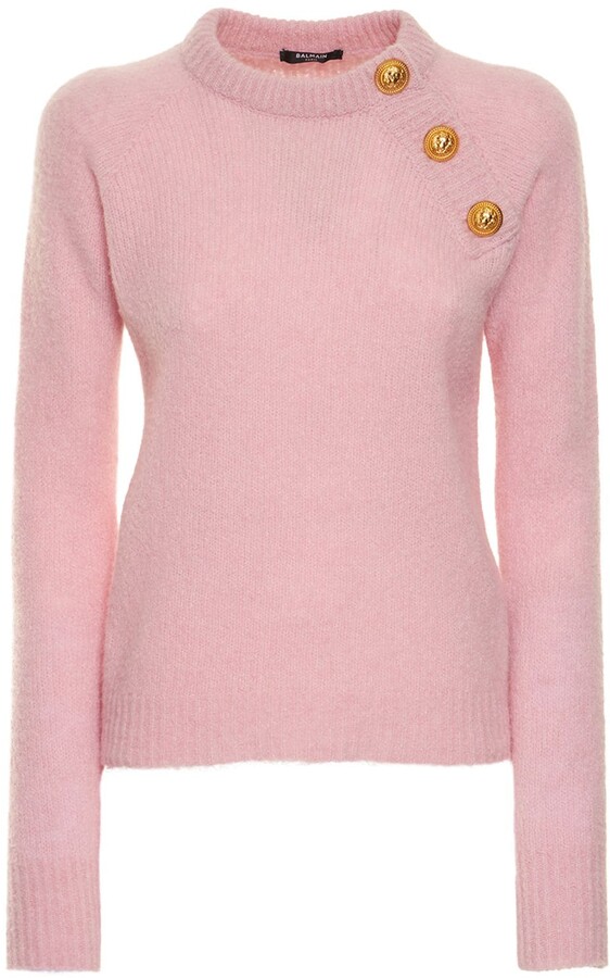 Balmain Brushed wool blend knit sweater ShopStyle