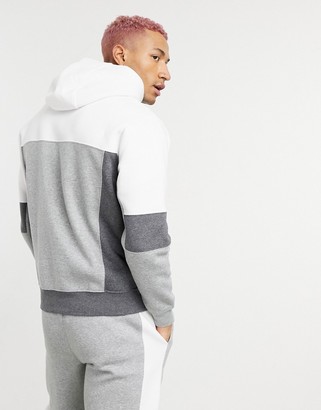 Nike color block hoodie in white/dark gray - ShopStyle
