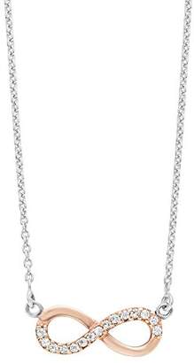Amor Women's Necklace with Infinity Pendant 925 Silver partly Gold-Plated Zirconia White 45 cm – 2016035