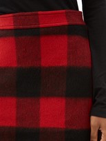 Thumbnail for your product : Ganni Check Felted Wool-blend Mini Skirt - Black Red