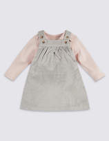Thumbnail for your product : Marks and Spencer 2 Piece Cotton Cord Pinny Dress & Bodysuit