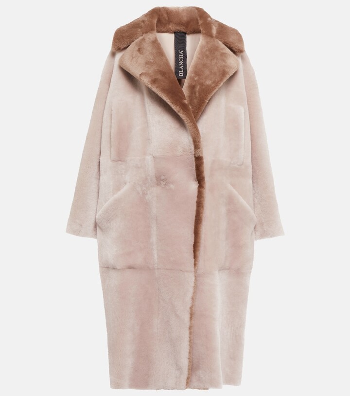 Blancha Reversible shearling cocoon coat
