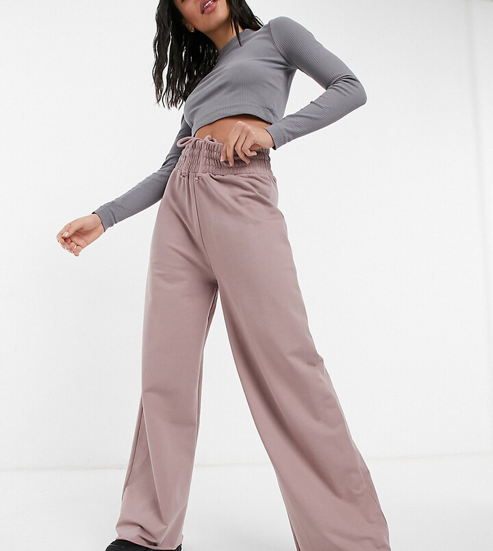 Collusion super wide leg joggers in mauve co-ord ShopStyle