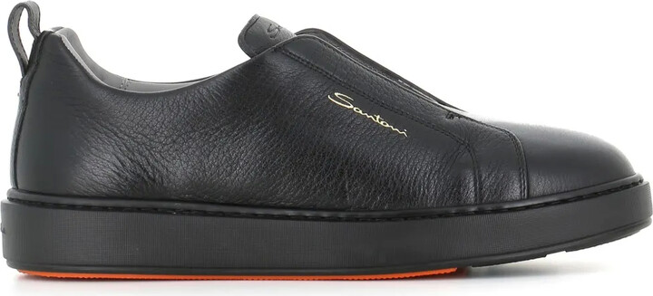 Santoni Slip-On Leather Sneakers