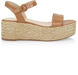 stuart weitzman taborah leather platform espadrilles