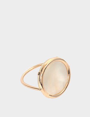 ginette_ny Mother of Pearl 18-karat rose gold Disc ring