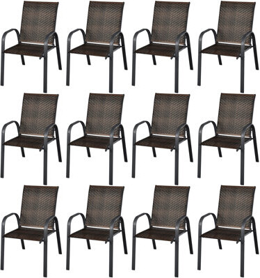 Costway Stacking Patio Dining Armchair