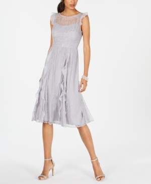 Adrianna Papell Lace Ruffled Dress