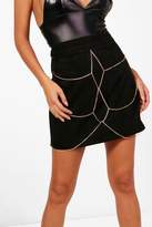 Thumbnail for your product : boohoo Chain Harness Front Suedette Mini Skirt