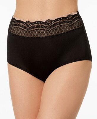 Warner's Warners No Pinching No Problems Dig-Free Comfort Waist with Lace Microfiber Brief RS7401P
