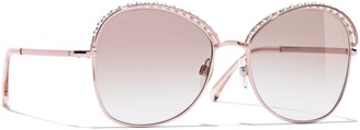Chanel Round Sunglasses CH4246H, Rose Gold/Brown Gradient