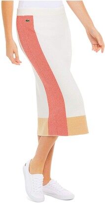 Lacoste Women's Box Stripe Colorblock Midi Sweater Skirt - ShopStyle