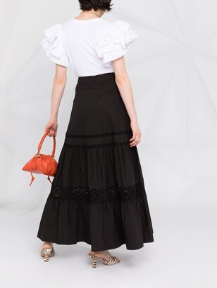 P.A.R.O.S.H. A-line cotton maxi skirt