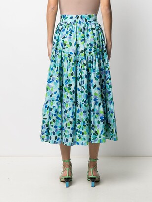 Gianluca Capannolo High-Rise Floral-Print Tiered Midi Skirt
