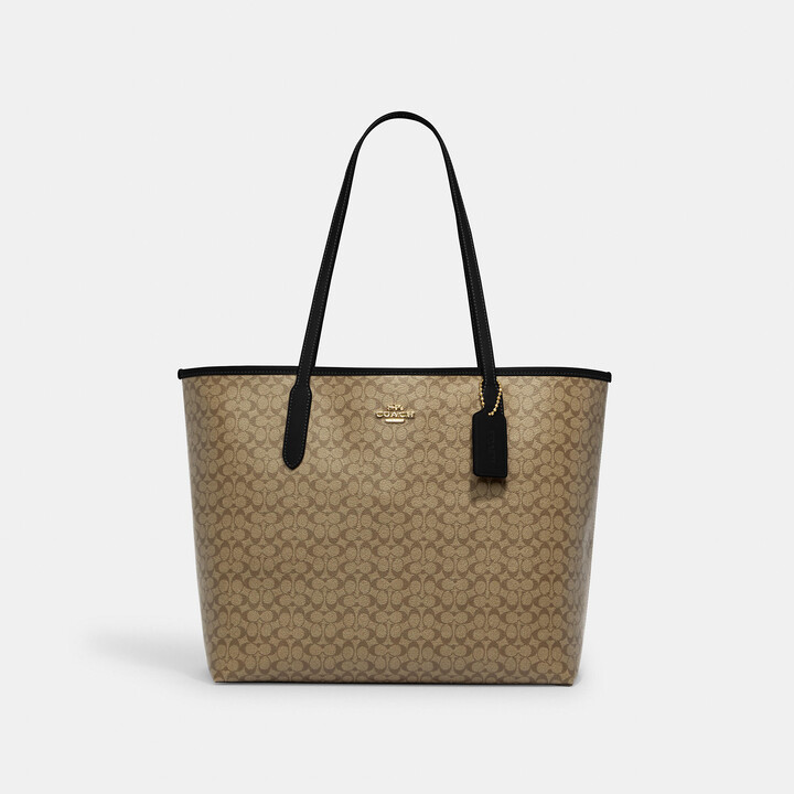 Coach City Tote In Signature Canvas With Horse And Carriage