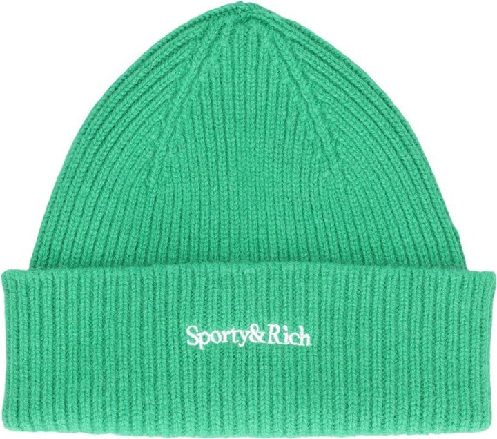 Sporty & Rich Serif logo beanie ShopStyle Hats