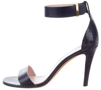 Celine Embossed Ankle Strap Sandals