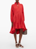 Thumbnail for your product : Rhode Resort Adeline Flounced-hem Cotton-voile Dress - Red