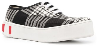 Marni Check Print Lace-Up Sneakers